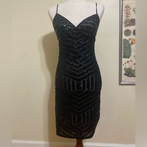 Express black sequin party dress, size 8